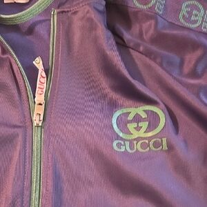 Rare Gucci Blue and GreenTrack Suit There Is One Defect On Left Leg Logo
